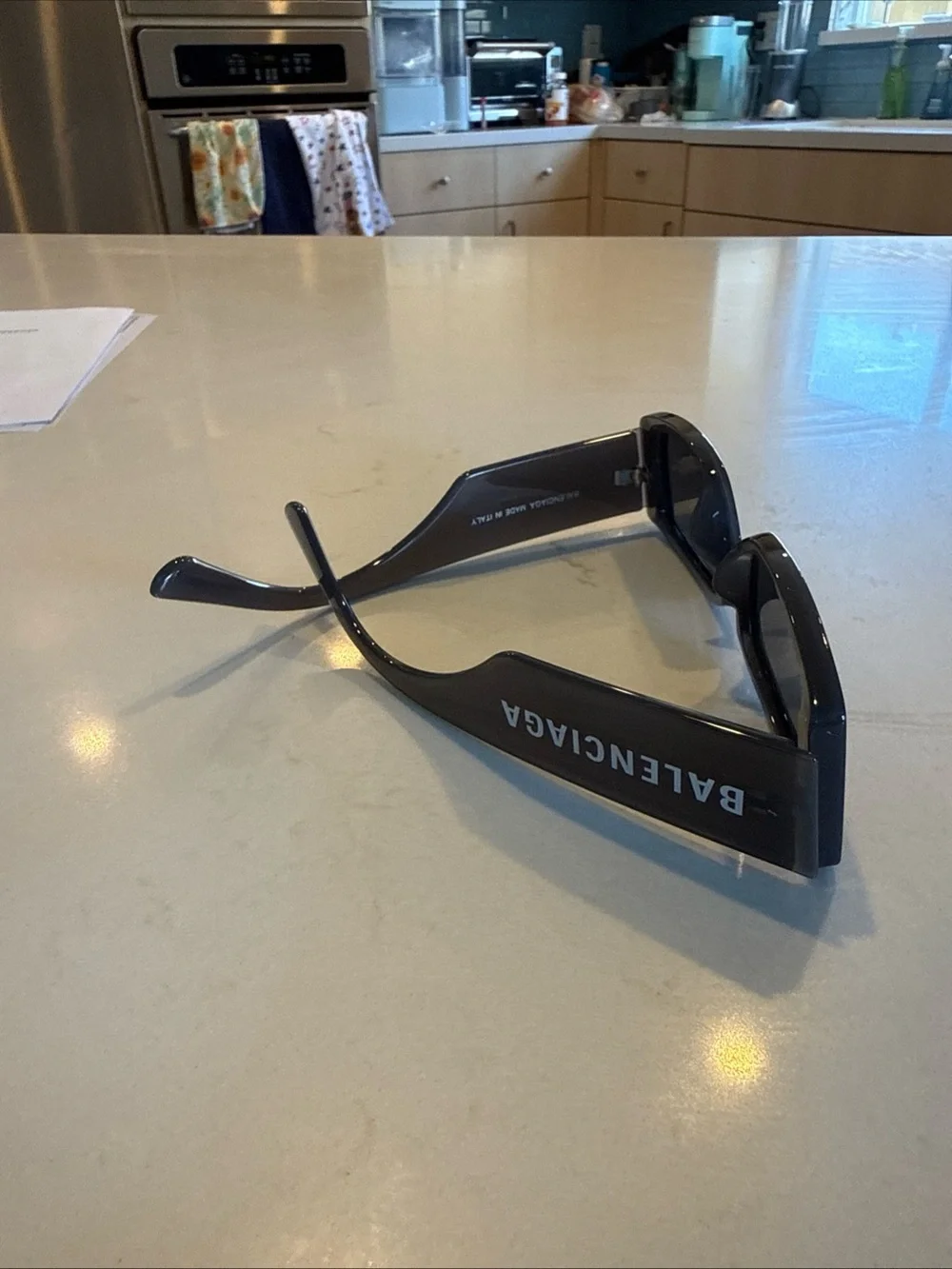 Balenciaga Black Oversized Logo Sunglasses